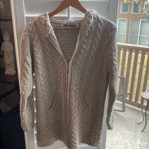 Aran Crafts Cream Cable Knit Cardigan Sweater. Authentically from Ireland.